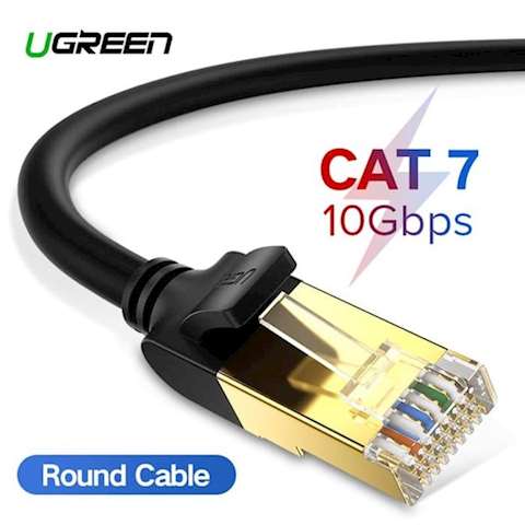 ქსელის კაბელი UGREEN NW107 (11271) Cat7 STP Ethernet Patch Cord Lan Cable 5m (Black)