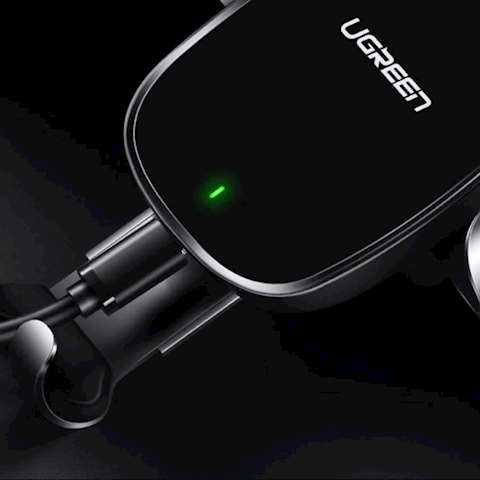 უსადენო დამტენი + ტელეფონის სამაგრი მანქანისთვის UGREEN CD157 (50583) Wireless Car Charger Gravity Drive Phone Holder Acrylic 7.5W (Black)