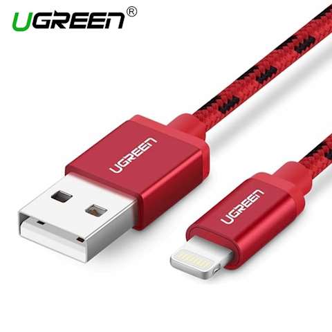 USB კაბელი UGREEN US247 (40479)USB Lightning Cable 1m (Red)