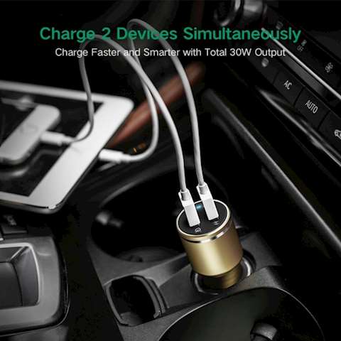 მანქანის დამტენი UGREEN CD130 (30514) Dual USB Car Charger QC3.0 (Gold)