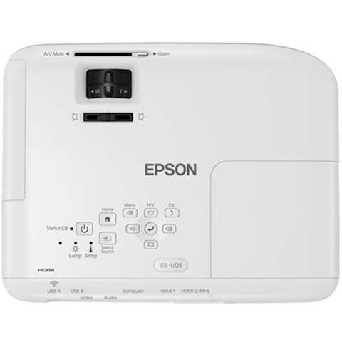პროექტორი Epson Mobile Series EB-U05 WUXGA (1920x1200), 3400 ANSI lumens, 15.000:1, White