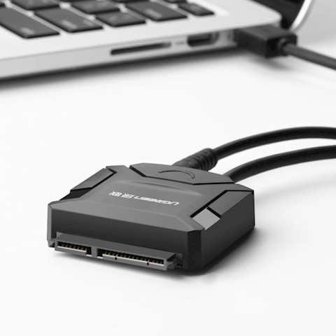 მყარი დისკის წამკითხველი UGREEN CR108 USB 3.0 to SATA Hard Driver converter cable with 12V 2A power adapter 50CM