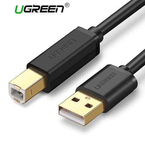 პრინტერის კაბლი UGREEN US135 USB 2.0 AM to BM Print Cable 5M Gold-Plated US135 (Black) 5M