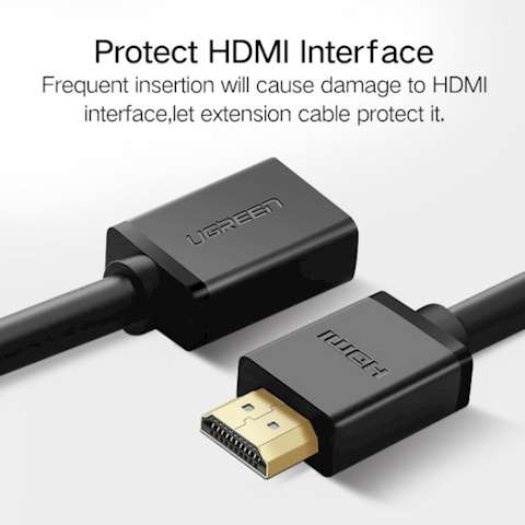 HDMI კაბელი UGREEN HD107 HDMI Male to Female Cable 0.5m (Black)