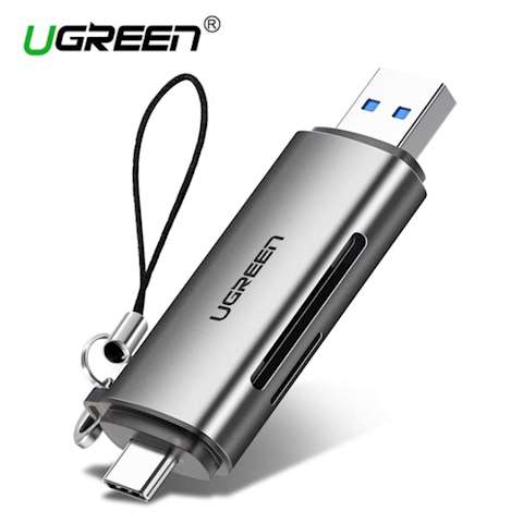 უნივერსალური ბარათების წამკითხველი Ugreen 50706 Card Reader USB 3.0 SD/Micro SD TF OTG Smart Memory Card Adapter for Laptop USB 3.0 Type C Cardreader SD Card Reader
