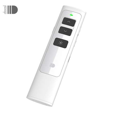 პრეზენტერი DOOSL Wireless Presenter, RF 2.4GHz Rechargeable Powerpoint Remote Control PPT Clicker Presentation Pointer Pen DSIT013W White